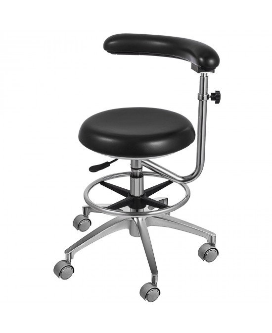 VEVOR Medical Dental Stool Dentist Chair with 360 Degree Rotation Armrest PU Leather Assistant Stool Chair Height Adjustable Doctor Chair