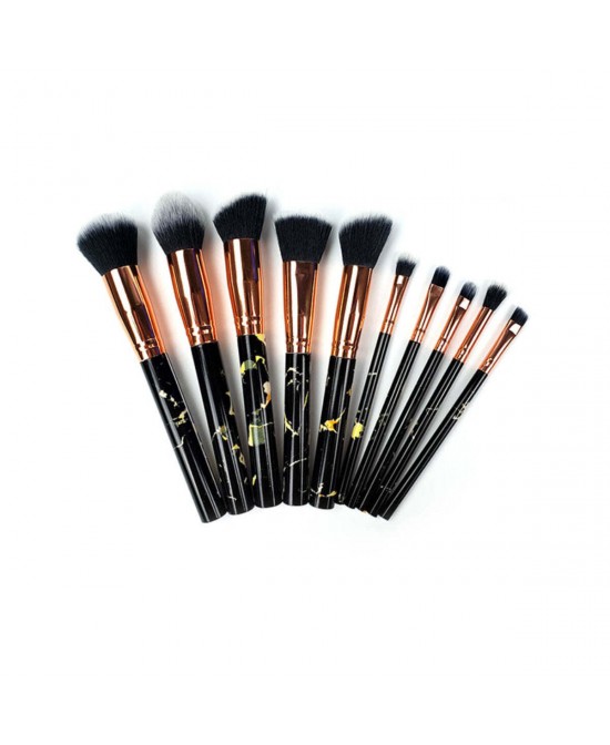 La Canica 10 In 1 Makeup Brush Set With Travel Friendly Container