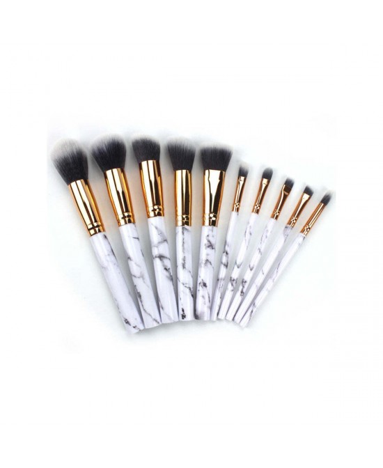 La Canica 10 In 1 Makeup Brush Set With Travel Friendly Container