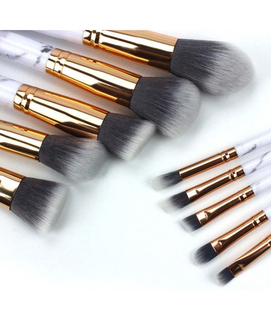 La Canica 10 In 1 Makeup Brush Set With Travel Friendly Container