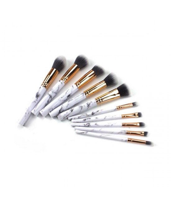 La Canica 10 In 1 Makeup Brush Set With Travel Friendly Container