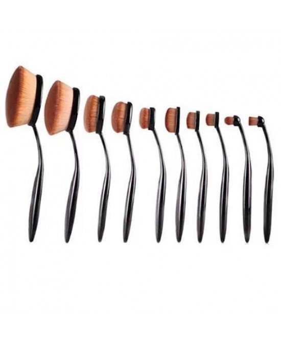 Beauty Experts Set of 10 Oval Beauty Brushes