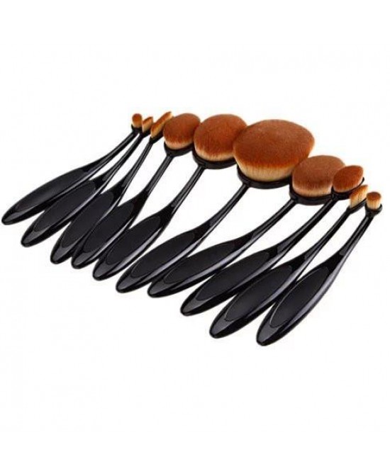 Beauty Experts Set of 10 Oval Beauty Brushes