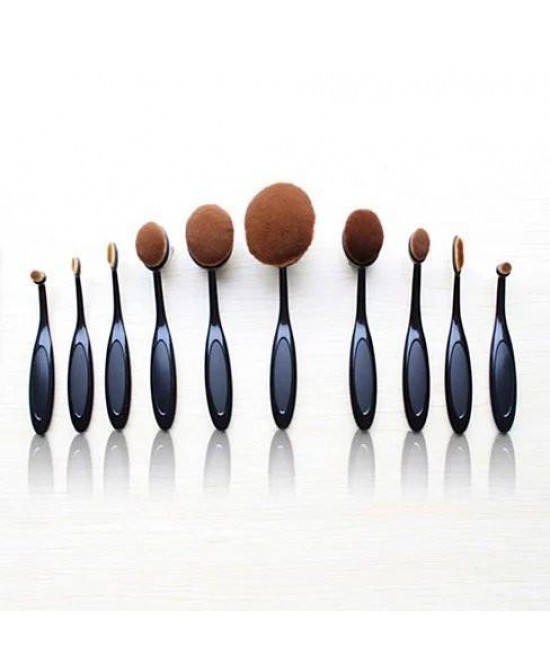 Beauty Experts Set of 10 Oval Beauty Brushes