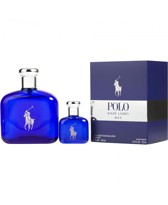 POLO BLUE by Ralph Lauren (MEN) - EDT SPRAY 4.2 OZ & EDT 0.5 OZ MINI