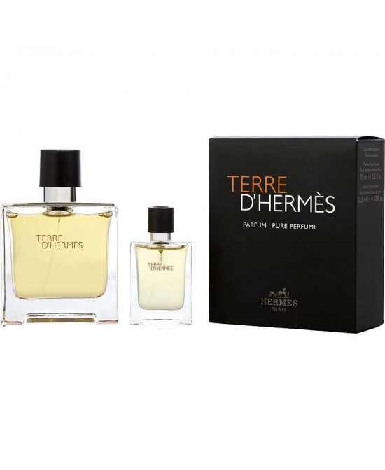 TERRE D'HERMES by Hermes (MEN) - PARFUM SPRAY 2.5 OZ & PARFUM SPRAY 0.42 OZ MINI