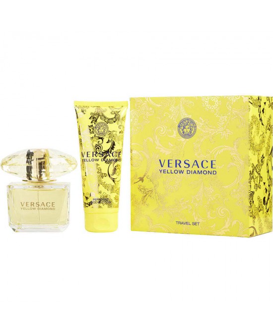 VERSACE YELLOW DIAMOND by Gianni Versace (WOMEN) - EDT SPRAY 3 OZ & BODY LOTION 3.4 OZ (TRAVEL SET)