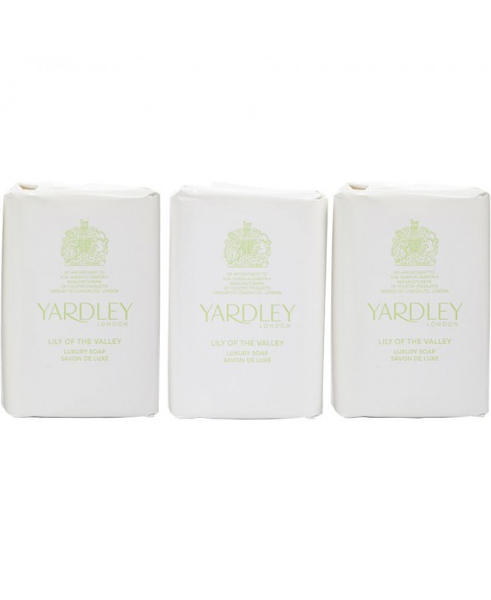 YARDLEY LILY OF THE VALLEY by Yardley (WOMEN) - LUXURY SOAPS 3 x 3.5 OZ EACH (NEW PACKAGING)