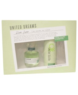 BENETTON UNITED DREAMS LIVE FREE by Benetton (WOMEN) - EDT SPRAY 2.7 OZ & DEODORANT SPRAY 5.1 OZ