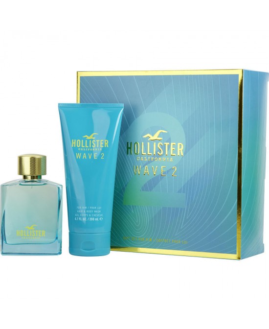 HOLLISTER WAVE 2 by Hollister (MEN) - EDT SPRAY 3.4 OZ & HAIR AND BODY WASH  6.7 OZ