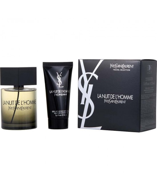 LA NUIT DE L'HOMME YVES SAINT LAURENT by Yves Saint Laurent (MEN) - EDT SPRAY 3.3 OZ & ALL OVER SHOWER GEL 1.6 OZ