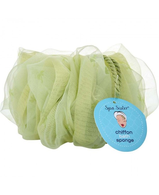 SPA ACCESSORIES by Spa Accessories (UNISEX) - CHIFFON DREAMY BATH SPONGE - CELERY/PALMS