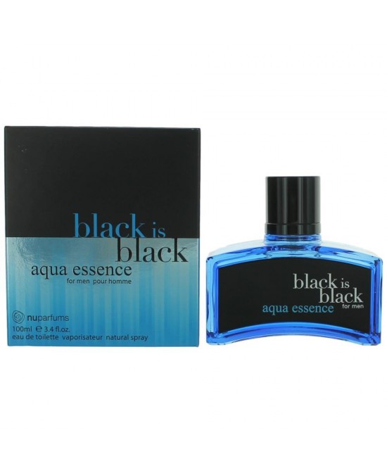 Black is Black Aqua Essence by NuParfums, 3.4 oz Eau De Toilette Spray for Men