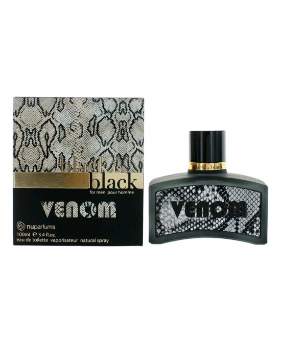 Black is Black Venom by NuParfums, 3.4 oz Eau De Toilette Spray for Men