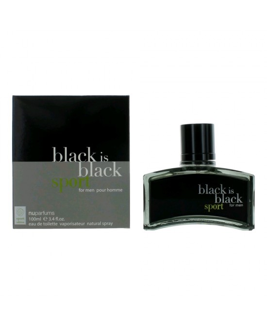 Black is Black Sport by NuParfums, 3.4 oz Eau De Toilette Spray for Men