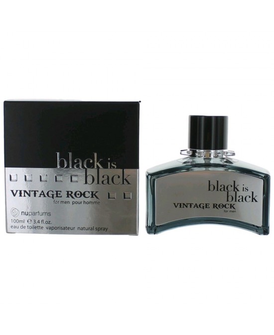 Black is Black Vintage Rock by NuParfumes, 3.3 oz Eau de Toilette Spray for Men