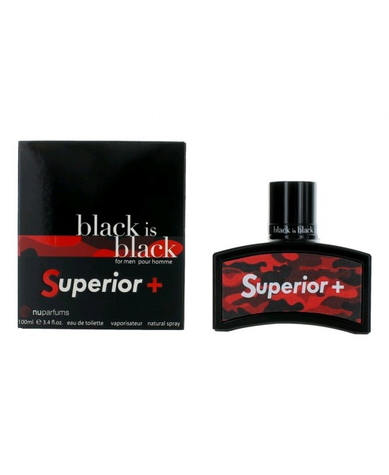 Black is Black Superior by Nu Parfumes, 3.4 oz Eau de Toilette Spray for Men