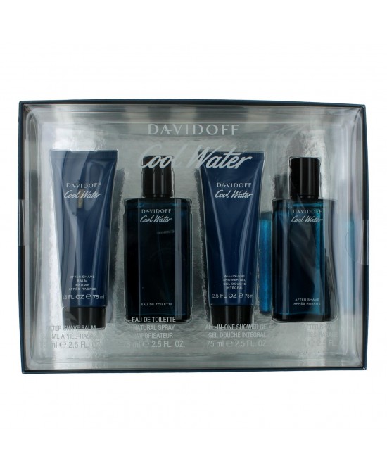 Cool Water by Davidoff, 4 Piece Gift Set for Men