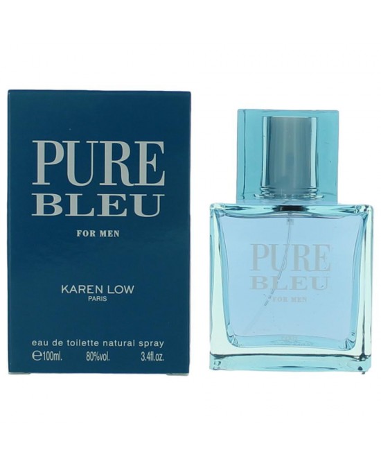 Pure Bleu by Karen Low, 3.4 oz Eau De Toilette Spray for Men