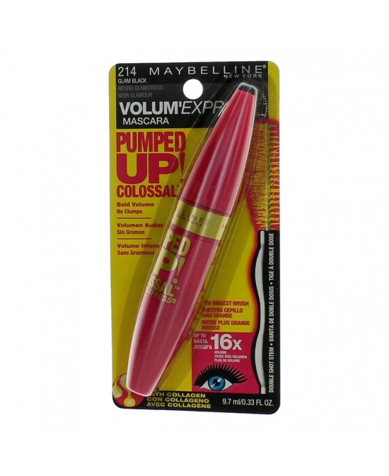 Maybelline Pumped Up Colossal Volum' Express by Maybelline. .33 oz Mascara - 214 Glam Black