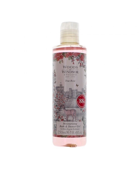 Woods Of Windsor True Rose by Woods Of Windsor, 8.4 oz Moisturising Bath & Showe Gel for Women Unboxed