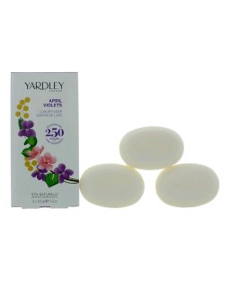 Yardley April Violets by Yardley of London, 3 x 3.5 oz Luxury Soap for Women