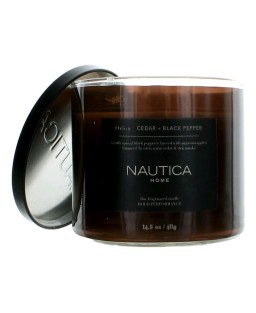 Nautica 14.5 oz Soy Wax Blend 3 Wick Candle - Orion Cedar & Black Pepper