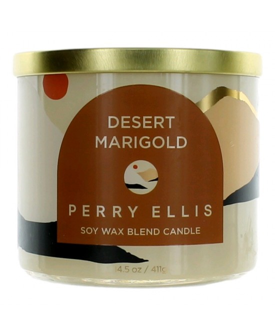 Perry Ellis 14.5 oz Soy Wax Blend 3 Wick Candle - Desert Marigold