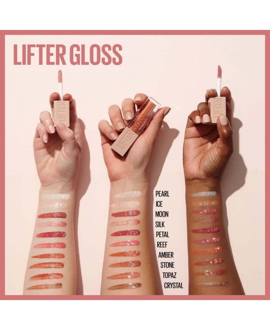 Maybelline Lifter Gloss Lip Gloss Makeup with Hyaluronic Acid, Petal