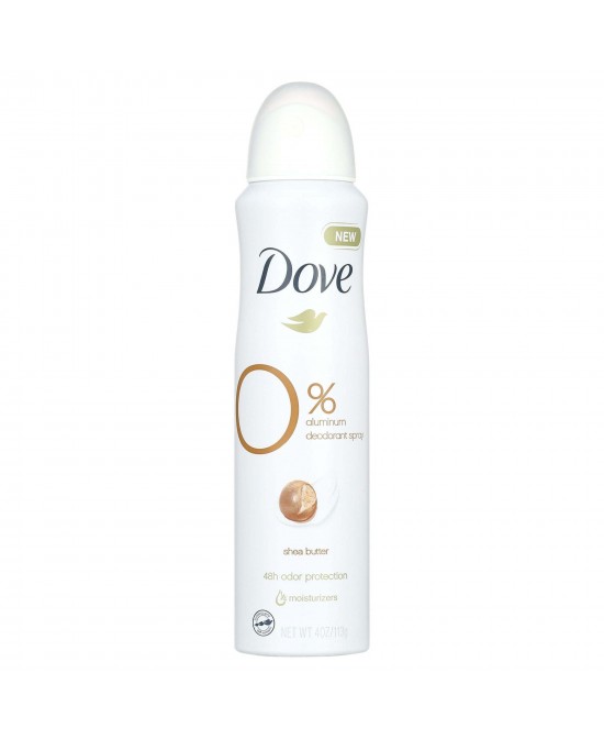 Dove 0% Aluminum Deodorant Spray Shea Butter Aluminum Free Deodorant For 48 Hour Protection 4OZ, 1