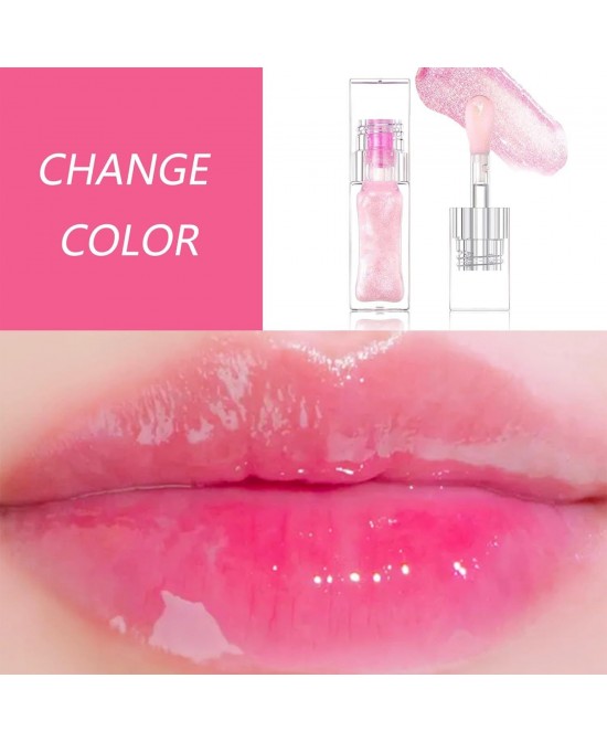 Magic Color Changing Lip Oil, Gloss Tinted Lip Balm Transparent Lip Care