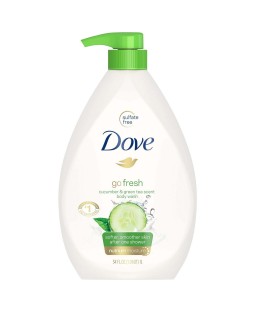 Dove Refreshing Gentle Women's Body Wash All Skin Type, Cucumber & Green Tea, 30.6 fl oz