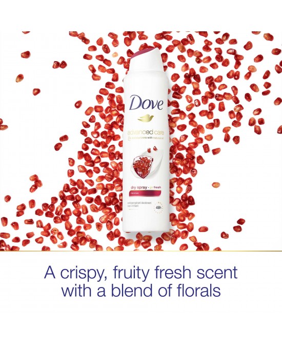 Dove Advanced Care Long Lasting Women's Antiperspirant Deodorant Spray, Revive Pomegranate, 3.8 oz