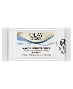 Olay Cleanse Makeup Remover Wipes Rose Water, 25 count