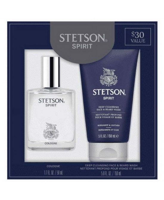 Stetson Spirit 50ml Spirit EDT & 5oz Face Wash Gift Set for Males