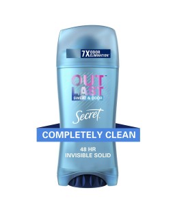 Secret Outlast Invisible Solid Antiperspirant Deodorant for Women, Completely Clean, 2.6 oz