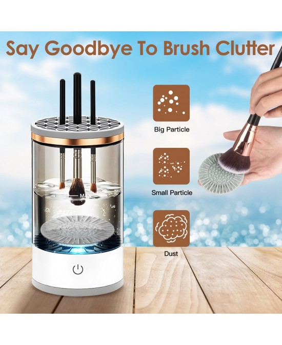 3 In 1 Makeup Brush Blender Cleaner Automatic Makeup Brush Cleaner Machine USB Powered Brush Drying Storage Suitable For All Types of Brushes