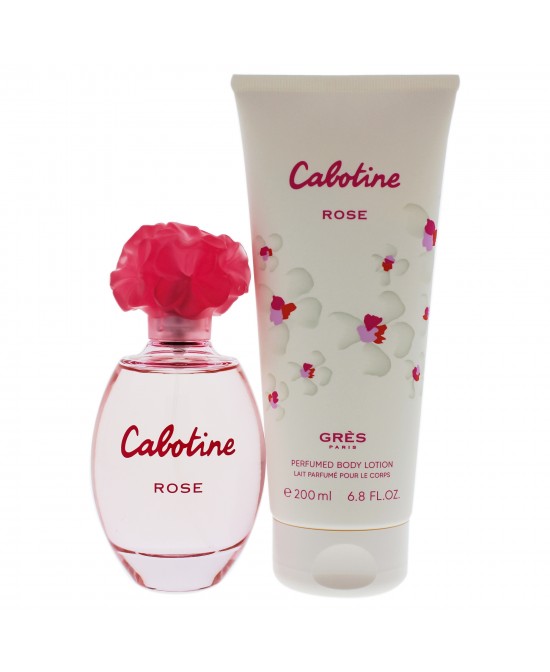 Cabotine Rose by Parfums Gres for Women - 2 Pc Gift Set 3.4oz EDT Spray, 6.76oz Perfumed Body Lotion