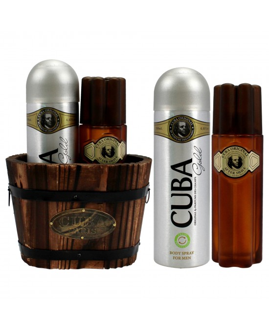 Cuba Gold by Cuba for Men - 2 Pc Gift Set 3.4oz After Shave, 6.7oz Body Spray