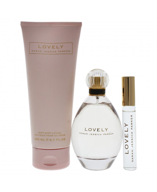 Lovely by Sarah Jessica Parker for Women - 3 Pc Gift Set 3.4oz EDP Spray, 0.34oz EDP RollerBall, 6.7oz Body Lotion