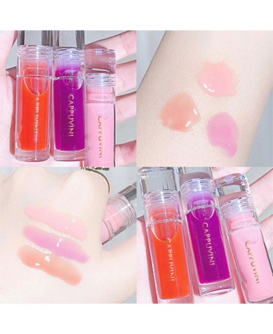 1/3Pcs Transparent Lip Gloss Crystal Jelly Mirror Liquid Lipstick Glitter Clear Moisturize Lip Tint Cosmetic For Lip Makeup Base