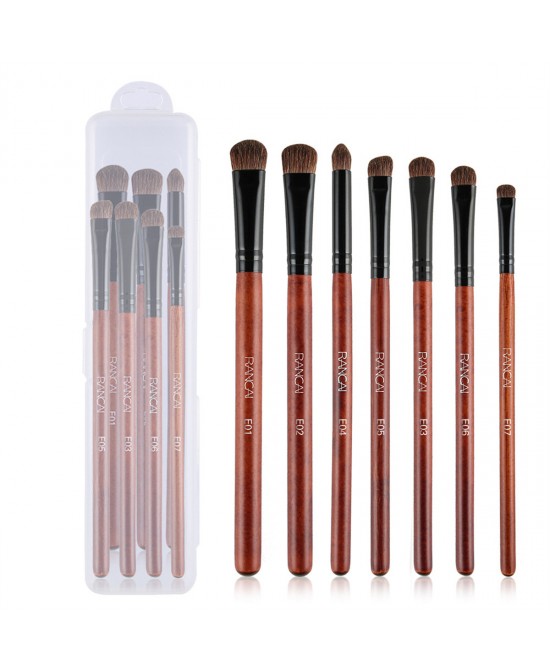 Eye Makeup Brushes 7pcs Essential Eyeshadow Brushes Kit with Soft Synthetic Hairs & Wood Handle for Eyeshadow, Blending, Eyebrow, Eyeliner