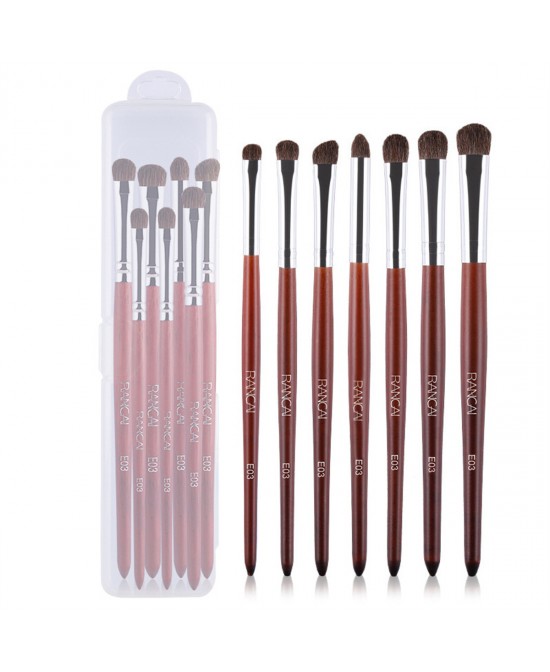 Eye Makeup Brushes 7pcs Essential Eyeshadow Brushes Kit with Soft Synthetic Hairs & Wood Handle for Eyeshadow, Blending, Eyebrow, Eyeliner