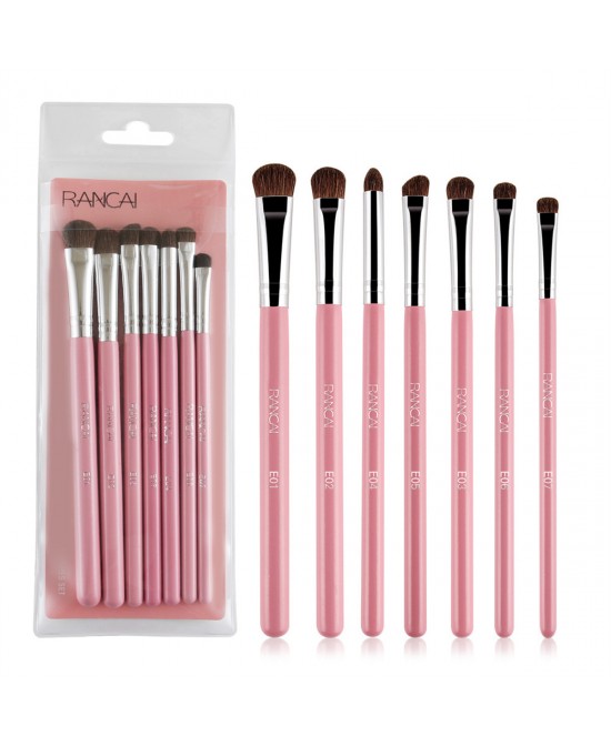 Eye Makeup Brushes 7pcs Essential Eyeshadow Brushes Kit with Soft Synthetic Hairs & Wood Handle for Eyeshadow, Blending, Eyebrow, Eyeliner