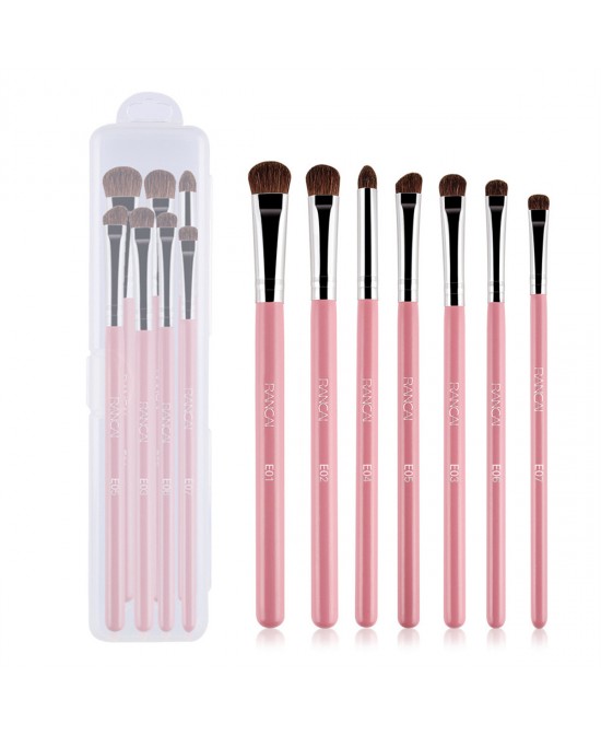 Eye Makeup Brushes 7pcs Essential Eyeshadow Brushes Kit with Soft Synthetic Hairs & Wood Handle for Eyeshadow, Blending, Eyebrow, Eyeliner