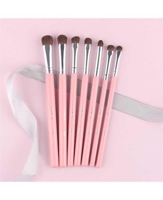 Eye Makeup Brushes 7pcs Essential Eyeshadow Brushes Kit with Soft Synthetic Hairs & Wood Handle for Eyeshadow, Blending, Eyebrow, Eyeliner