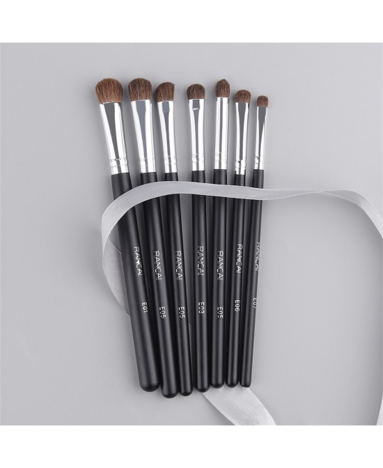 Eye Makeup Brushes 7pcs Essential Eyeshadow Brushes Kit with Soft Synthetic Hairs & Wood Handle for Eyeshadow, Blending, Eyebrow, Eyeliner