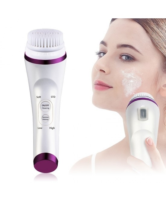 Multifunctional Ultrasonic Electric Facial Cleansing Brush Rechargeable Heated Makeup Remover Face Washers Home Beauty Instrument