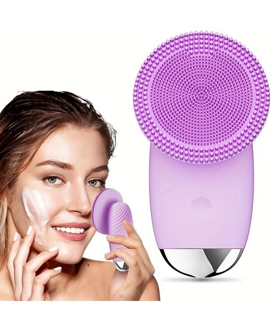 CONESN Electric Facial Cleansing Brush,Silicone Facial Cleansing Brush, Electric Silicone Face Brush, Sonic Facial Cleansing Brush For Makeup Remover