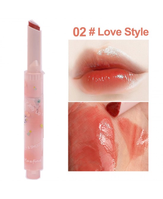 Jelly Mirror Lipstick Makeup Love Shape Waterproof Non-stick Cup Solid Lip Gloss Clear Long Lasting Moisturizing Lipstick Pen